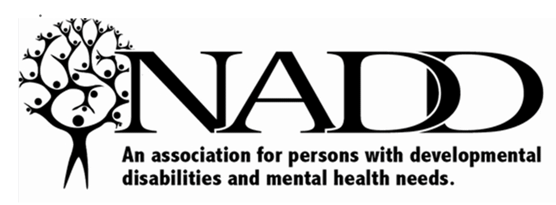 A black and white logo of the national association for persons with disabilities.